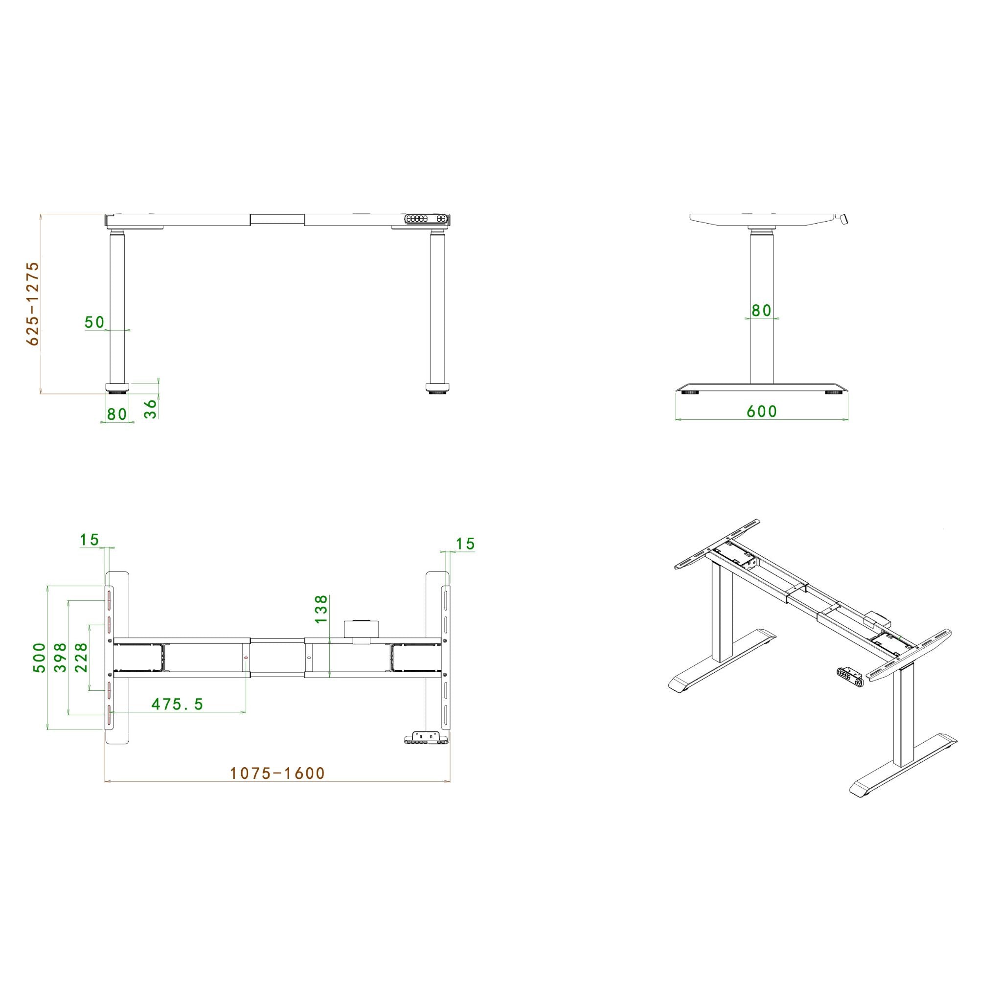 Reguleeritavad lauajalad PREMIUM joonis