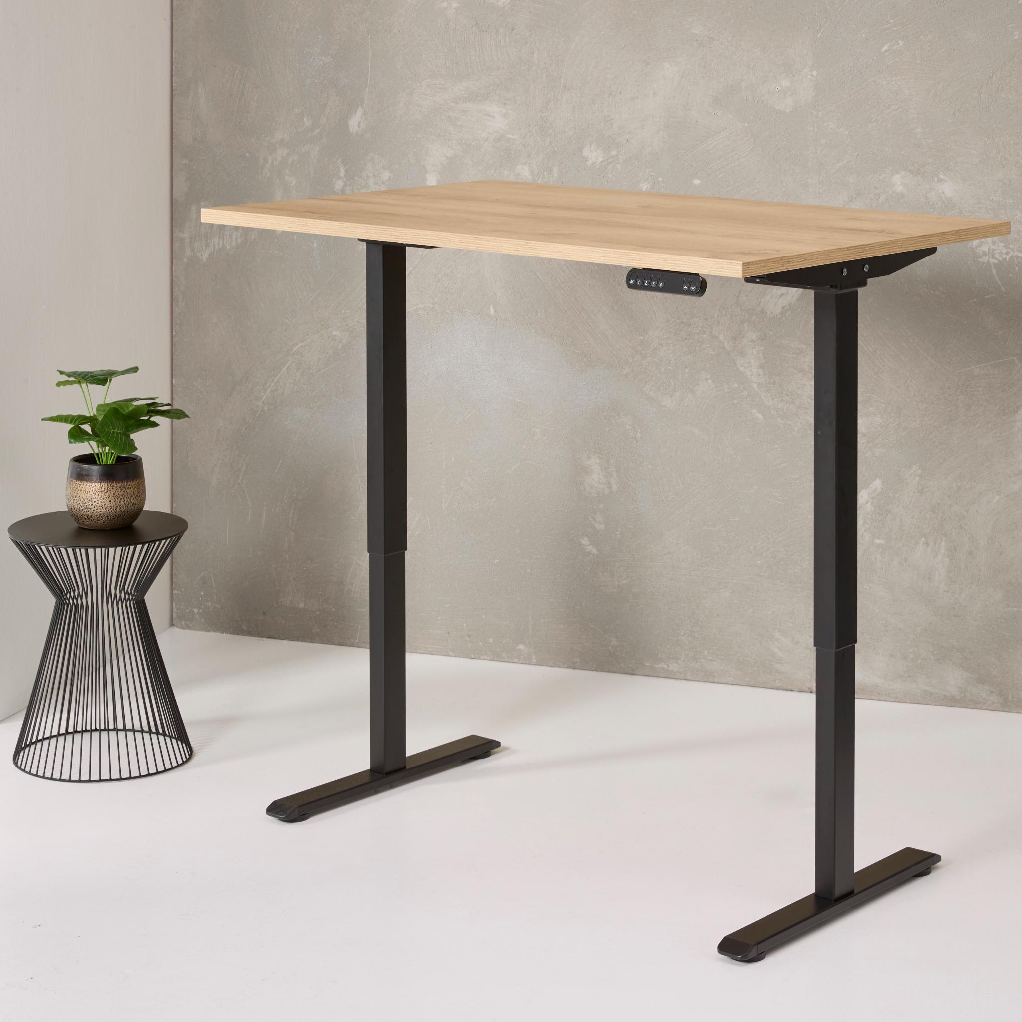 Reguleeritava kõrgusega laud tamm LIGHT must ülemine asend