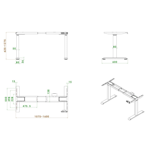 Reguleeritavad lauajalad PREMIUM joonis
